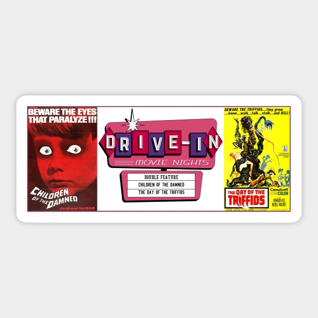 Drive-In Double Feature - Children of the Damned & Day of the Triffids Sticker by Starbase79